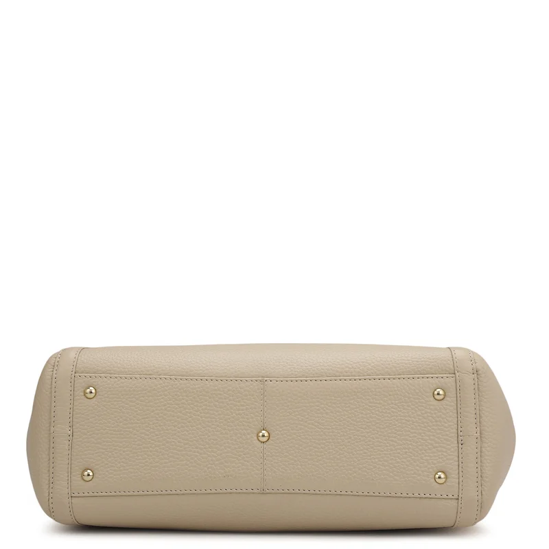 Da Milano Dove Medium Wax Leather Shoulder Bag - Dove for Women | Best Price UAE